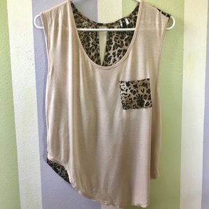 Asymmetrical Cheetah Print Blouse